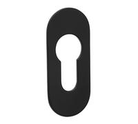 SOTECH Rosette adesive ovali, 65 x 28 x 2 mm, in acciaio inox nero | con adesivo 3M VHB, non necessitano di foratura, per serrature con cilindro profilato in mobili e porte