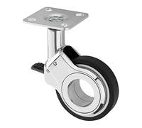 SOTECH Ruota per mobili di design BERLIN cromata con freno Ø 60 mm | carico massimo 60 Kg, altezza 94,5 mm girevole per trasporto