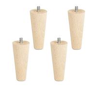 SOTECH Set 4 Piedini per Mobili Faggio Legno Grezzo 100 mm/forma conica