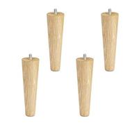 SOTECH Set 4 Piedini per Mobili Quercia Legno Grezzo 150 mm/forma conica Ø 45/25 mm con bullone filettaura M8