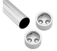 SOTECH set asta guardaroba 800 mm cilindrico cromo lucido composto | da appendiabiti incl. 1 coppia di cuscinetti per cilindrica