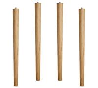 SOTECH Set da 4 x Gambe da Tavolo Rovere Grezzo A 710 mm/Ø 60/40 mm con Vite senza Testa M10 Ideale per Cucina Tavolo da