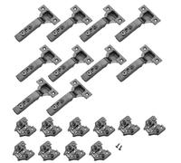 SOTECH Set di 10 cerniere angolari T45, con viti per legno, colore nero, ammortizzate a 105°, con piastra di montaggio a croce per porte esistenti