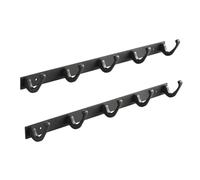SOTECH Set di 2 guide con gancio Blackline FORTE 450 mm con 5 ganci nero verniciato a polvere Appendiabiti da parete