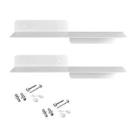 SOTECH set di 2 mensole da parete design HOVER-I 350 x 130 x 78 mm bianco, montaggio a parete, mensola sospesa incl. set di fissaggio, mensola moderna per la parete in bagno, cucina o soggiorno