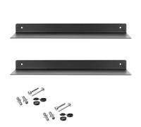 SOTECH set di 2 mensole da parete di design HOVER-III 350 x 130 x 30 mm | nero, montaggio a mensola da incl. set di fissaggio, moderna per la in bagno, cucina o soggiorno