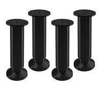 SOTECH Set di 4 piedini per mobili ALPHA piedini di supporto regolabili anodizzati neri, carico fino a 250 kg Altezza: 150 mm