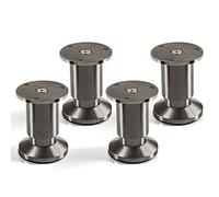 SOTECH Set di 4 piedini per mobili ALPHA piedini regolabili per divani effetto acciaio inox spazzolato, carico fino a 250 kg Altezza: 80 mm