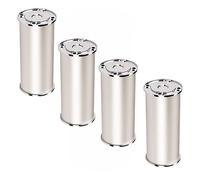 SOTECH set di 4 piedini per mobili RADO (altezza 180 mm, Ø 50 mm, alluminio/cromo lucido) piedini per zoccoli regolabili in altezza