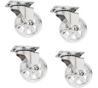 SOTECH Set di 4 rotelle decorative per mobili RAPID - Ø 50 mm trasparente, portata 35 kg, altezza 64 mm