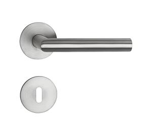 SOTECH Set di maniglie a leva THORE combinato (BB) in acciaio inox SS304 spazzolato (130x60 mm Ø 20 mm, porte spessore 35-52 mm, altezza 3 mm, clip magnetica) con materiale di fissaggio