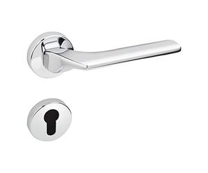 SOTECH Set di maniglie per porte CARL design in alluminio Maniglia per porte interne su rosa rotonda PZ - Maniglia per porte a cilindro cromata lucida - con viti