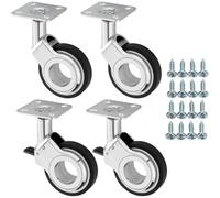 SOTECH set di ruote per mobili BERLIN Ø 60 mm cromo/nero 2 x con e 2 x senza freno (freni) incl. set di viti Portata fino a 240 kg (60 kg per ruota)
