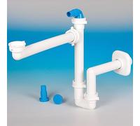 SOTECH Sifone salvaspazio con attacco per apparecchi, 32-40 mm, bianco, sifone salvaspazio, set di scarico per cucina e bagno
