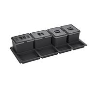 SOTECH Sistema per Pattumiera DRAW 12+12+12+12 L/Pattumiera con Coperchio/Sistema per Rifuti/per Cassettoni Estraibili di 120 cm