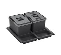 SOTECH Sistema per Pattumiera DRAW 12+12L / Pattumiera con Coperchio/Sistema per Rifuti/per Cassettoni Estraibili di 60 cm