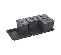 SOTECH Sistema per Pattumiera DRAW 15+15+15+15L / con Coperchio | per Rifuti / per Raccolta Differenziata / per Cassettoni Estraibili di 120 cm
