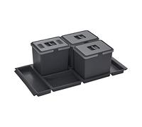 SOTECH Sistema per Pattumiera DRAW 15+15+15L / con Coperchio/per Rifuti | per Raccolta Differenziata / per Cassettoni Estraibili di 100 cm