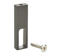 SOTECH supporto centrale NANO (montaggio su sottostruttura, alluminio massiccio 75 x 20 x 10 mm, look titanio) Supporto per asta appendiabiti per tubi guardaroba di design