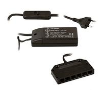 SOTECH Trasformatore LED 12 W Trasformatore LED Driver LED con distributore a 6 vie e interruttore per luci LED Strisce LED