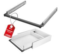 SOTECH VarioSlide Pat. Set completo di guide per cassetti KV2-100-H53-400 EH 400 mm fino a 100 kg, chiusura con una mano, anodizzato nero per cassetti senza frontale fino a 1200 mm di larghezza