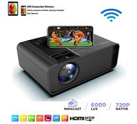 SOTEFE® Mini LED Proiettore portatile 7000 Lumen- WiFi Proiettore portatile Full HD 1080P Video Multimedia per Smartphone iPhone/Samsung/Sony/Hauwei/Compatibile con HDMI/USB/Carta SD/VGA/AV/TV Box/PS4