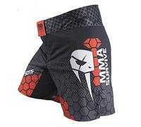 SOTF Pantaloncini da Boxe da Uomo, Pantaloncini da Combattimento da Uomo, per MMA, BJJ, No Gi, Nero e Rosso, XX-Large