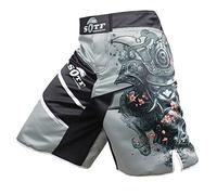 SOTF Pantaloncini Pantaloncini Modello Samurai Ideali MMA K-1 Kick Boxing Boxing Crossfit ECC., Grigio e Multicolore, L