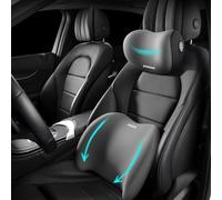 Sothuba Kit di cuscino di supporto lombare per auto e cuscino per il collo dell'auto, ergonomico, poggiatesta e cuscino lombare con cinghia regolabile per alleviare il dolore al collo, per sedia da