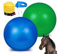 Sotiff 2 palline per cavalli da 101,2 cm, per cavalli, grandi equini, anti scoppio per cani, gigante, pompa inclusa (101 cm, verde, blu)