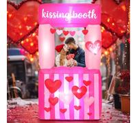 Sotiff Cabina gonfiabile per San Valentino da 2,8 m, decorazione per esterni gonfiabile, a forma di cuore, amore, baciare, decorazione per esterni, giardino, cortile, prato, festa di vacanza