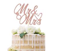 Sotpot 1 confezione di topper per torta Mr Mrs, oro rosa glitterato Love Mr Mrs Cake Pick decorazioni per feste di nozze addio al nubilato decorazione cupcake forniture per feste