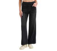 SotRong Jeans da donna a gamba larga con elastico in vita elasticizzata e controllo della pancia, elasticizzati, larghi, vestibilità rilassata, pantaloni in denim palazzo, Grigio scuro, XS