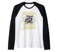 Sottaceti E Attacchi di Panico Salute Mentale Retro Raccoon Maglia con Maniche Raglan