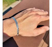 Sottile 925 Argento Sterling Classico Barbazzale Uomo 6 MM Unisex Bracciale -