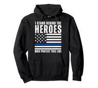Sottile, linea blu, bandiera americana, supporto della polizia, blu lives matter Felpa con Cappuccio