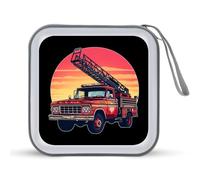 Sottile linea rossa pompiere camion dei pompieri tramonto CD titolare portatile 40 capacità DVD portafoglio organizzatore di stoccaggio per auto viaggio, Stile:, Taglia unica