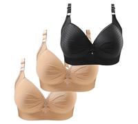 Sottile Senza Laceless Confortevole Traspirabilità Biancheria Intima Grande Dimensione Fibbia Femminile Reggiseno Scollo A V Gilet Bralette Reggiseno Senza Fili Reggiseno Sportivo Cotone, cachi, S