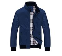 Sottile Softshell Giacca da trekking per uomo Leggero Casual Autunno Colore Inverno Cappotto Cerniera Uomo Manica Lunga Cotone Imbottito Giacche Cargo Outwear Cappotto Outdoor Top, Blu, 3XL