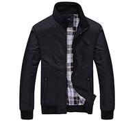 Sottile Softshell Giacca da trekking per uomo Leggero Casual Autunno Colore Inverno Cappotto Cerniera Uomo Manica Lunga Cotone Imbottito Giacche Cargo Outwear Cappotto Outdoor Top, Nero , M