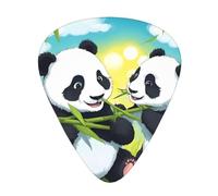 Sottili, medi e pesanti, 12 plettri per chitarra, due panda felici resistenti all'usura, adatti per chitarra, basso, chitarra elettrica, ukulele,