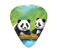 Sottili, medi e pesanti, 12 plettri per chitarra, due simpatici panda, resistenti all'usura, adatti per chitarra, basso, chitarra elettrica, ukulele,