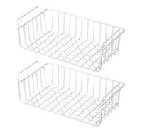 Sotto cestino di stoccaggio, filo metallico da 2 pc sotto l'organizzatore di scaffali, organizzatore del cesto di filo non slip, 12.4x8.1x4.5in sotto il cestino dell'armadio per cucina dispensa