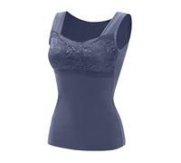 Sotto Giacca Donna Elegante Traspirante Smanicato Maglia Maglia Termica Cotone Calda Canottiere con Reggiseno Incorporato Sportiva Canottiera Termica Completo Magliette Elasticizzato Invernali