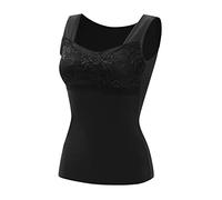 Sotto Giacca Donna Elegante Traspirante Smanicato Maglia Maglia Termica Cotone Calda Canottiere con Reggiseno Incorporato Sportiva Canottiera Termica Completo Magliette Elasticizzato Invernali