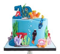 sotto il mare decorazioni per torta subacquei esploratori marini tema oceanico baby shower compleanno festa party decorazioni marine torta cupcakes under sea