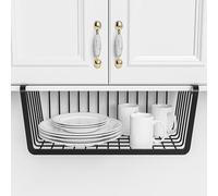 Sotto il ripiano dell'armadio, cestello organizer in filo metallico per