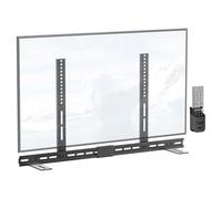 Sotto il supporto soundbar con supporto per telecomando, supporto di prolunga regolabile in metallo per HDTV, design a protezione da parete, soundbar salvaspazio