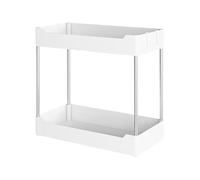 Sotto lavello - Organizer da bagno a doppio strato, portaoggetti per armadietti, design scavato, versatile ripiano sottolavello per cucina, vanità, dispensa e organizzazione della casa, scaffale