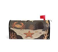 sotto Marine Nero Arancione Animale Squalo Medusa Casella Postale Decorativa copre magnetico per l'inverno carino patrick 's day mailbox copre dimensioni standard Caja de correos